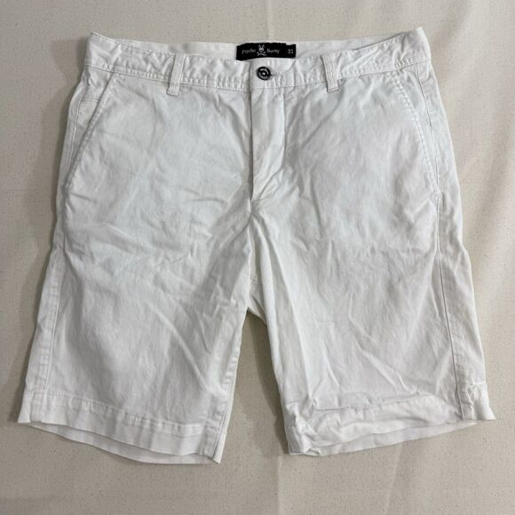 Psycho Bunny Shorts Men's Size 31 Trek White Classic Fit Pocket 8” - Picture 1 of 9